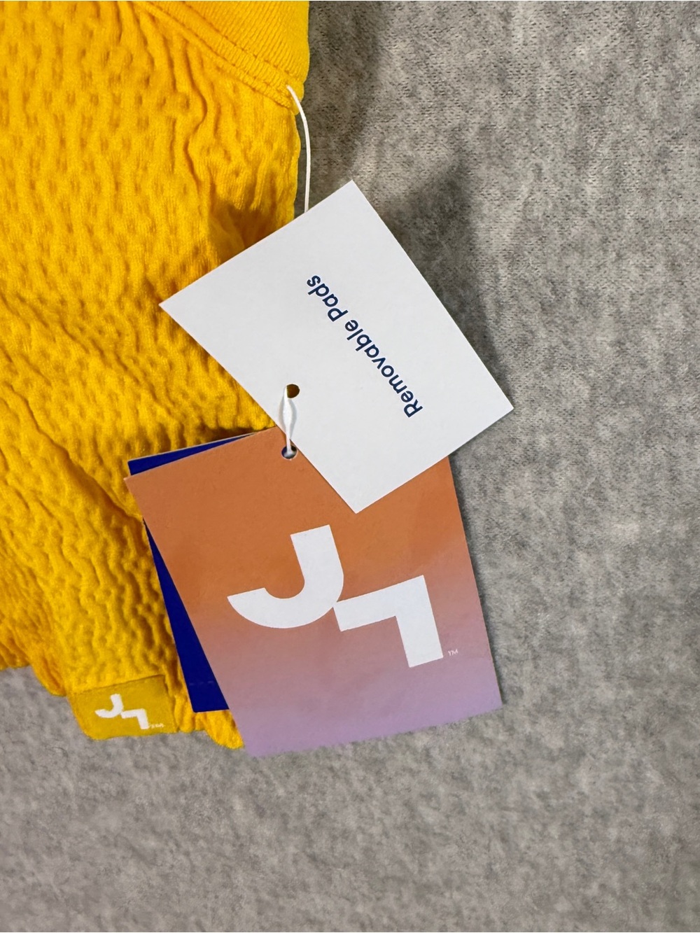JoyLab Bright Yellow Ribbed Racerback Crop Bralette medium - Picture 3 of 8